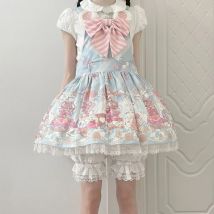 Japanischen Stil Kawaii Lolita Kurze Hosen Frauen Süße Rüschen Spitze Patchwork Bogen Leggings Mädchen Nette Elastische Taille JK Pantalons