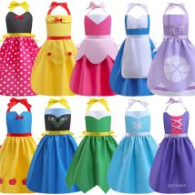 Parent-child Fairy Tale Princess Costume Accessories Apron Children Girls Adult Party Halloween Cook Paint Cosplay Halter Dress