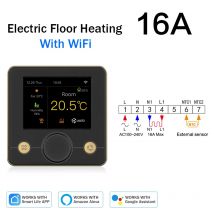 Termostato Wifi para calefacción por suelo radiante, controlador de temperatura de Cable, 220V, 16A, Alexa, asistente de Google, Tuya Smart Home