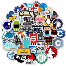 50pcs Programmer Internet Java Stickers Geek Php Docker Html Bitcoin Programming Language For Phone Laptop Car Toy Decals