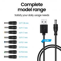 USB to DC 5.5*2.1mm Cable Boost Converter Step-up Cord  USB A Male to 3.5 Jack Connector DC 5V for MP3 Camera Power Bank Scanner