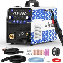 Reboot MIG Welder 250Amp 6 in 1 Gas/Gasless Flux Core MIG/Stick/Lift TIG/Spot welding/Spool Gun 120V/240V Aluminum Multi Process