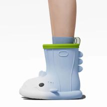 Regenstiefel Shark Botas Damen Wasserdicht Zuhause Verdicktes Gummi Niedliche Cartoon Wasserschuhe Kawai Lustige Outdoor-Regenstiefel Rutschfest