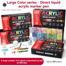 12-72 Colors Acrylic Paint Pen Marker Brush Tip Paint Marker For Rock Painting Wood Canvas Stone Christmas Gift DIY Craft