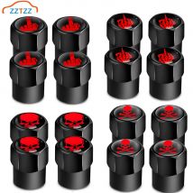 4 Teile/satz Red Skull Logo Ventilkappen Auto Rad Reifen Zubehör Vorbau Abdeckung Auto Styling Aluminium AlloyTyre Felge Vorbau Abdeckungen