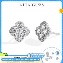 Attagems Orecchini con diamanti Moissanite completi D VVS1 per le donne S925 Sterling Silver 18k placcato oro Fidanzamento Gioielli da sposa Regali