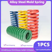 Creamily 1 Stück Form-Stanzfeder, Spiralstanz-Druckfeder, Außendurchmesser = 30 mm Innendurchmesser = 15 mm, L = 25–100 mm, Gelb/Blau/Rot/Grün/Braun