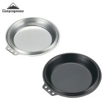 Neuer tragbarer Edelstahldeckel BKS-SD/S-SD, Schwarz und Silber, multifunktionales poliertes Metall für Camping-Schüsselbecher, Dampfgarer