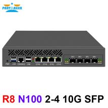 Partaker Firewall Hardware Servidor de seguridad de red Mini 1U 9,5 pulgadas montado en bastidor Intel N100 4 LAN 2,5 Gb 1G/10G SFP OPNsense