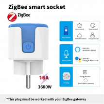 Tuya zigbee Flip Android Smart Socket 16A/20A EU-Stecker-Countdown-Funktion, automatische Terminplanung für Energieeinsparung, Stromausfall