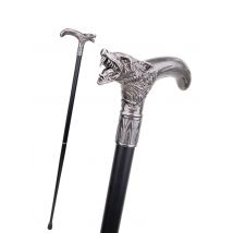 Wolf Head Biting Walking Cane Fashion Decorative Walking Stick Gentleman Elegant Cosplay Cane Knob Crosier 93cm