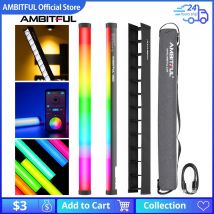 AMBITFUL A2 PRO 2500K-8500K A2PRO RGB Tube Light Full Color LED Video Stick Light with Built-in Lithium Battery Control by APP