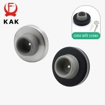 KAK Türstopper aus Silikonkautschuk, Antikollisions-Wandschutz, schwarzer Türdämpfer, Puffer, Glastür, Türbeschläge aus Edelstahl