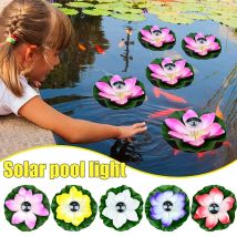 Solar künstliche schwimmende Lotus LED Licht solar betriebene Nacht Pool Licht Lotus Lampe Gartenteich Brunnen Dekor Außen beleuchtung