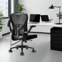 Sedia da ufficio ergonomica Durrafy, sedia da scrivania con braccioli regolabili, sedia da gioco, sedie da ufficio in rete, nera