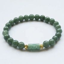 Maßgeschneiderte natürliche Jade Smaragd 6mm Öl grüne Perle elastische Armband Armreif Schmuck Mode-Accessoires DIY Frau Glück Amulett