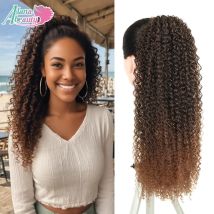 Alana 24 Zoll lange verworrene lockige synthetische Kordelzug-Pferdeschwanz-Naturhaar-Burgunder-Clip-in-Pferdeschwanzverlängerungen mit künstlicher Webart