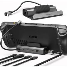 Upgraded Docking Station 4K@60Hz for Steam Deck OLED/ROG Ally X/Legion Go/MSI Claw, 5-in-1 Steam Deck Dock with HDMI 2.1