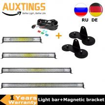 22 32 42 52 pollici 7D LED Light Bar + 2 pezzi potente staffa di montaggio magnetica forte per trattore barca auto camion SUV ATV 4WD 12V 24V