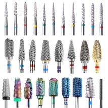 Pro Keramik Hartmetall Wolfram Nagel Bohrer Fräsen Für CutterTapered Form Gerade Cut Bohrer für Acryl Nagel Gel