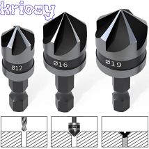 3 szt. Sześciokątny pogłębiacz wytaczanie 90 stopni pogłębiacz wiertło do Woodr metalowy frez do fazowania fazowanie zestaw wierteł do metalu