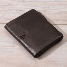 KAVIS RFID Luxurious Genuine Leather Short Wallet For Men  With High-Capacity Durable Business Bifold Zip Card Holder Wallets