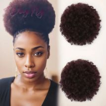 Kurze afro verworrene lockige Pferdes chwanz Menschenhaar bunte brasilia nische verworrene lockige Pferdes chwanz für schwarze Frauen Puff volle Maschine gemacht