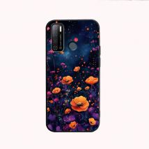 Cute For Tecno Pouvoir 4 4 Pro LC7 LC8 Case Shockproof Soft Silicone TPU Phone Case For Tecno Pouvoir 4 Back Cover Flower Fundas
