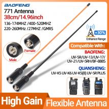 ABBREE Walkie Talkie Antenna SMA Femmina Maschio VHF UHF Band Tri-Band GMRS per BaoFeng UV-5R BF-888S Quansheng UV-K5 K6 Ham Radio