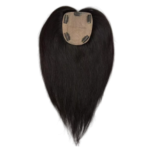 Kostenloser Scheitel, Echthaar-Topper auf Seidenbasis, Clip-in-Haarteile für Frauen, dünner werdendes Haar, 20,3–40,6 cm, Abdeckung gegen Haarausfall