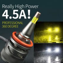 Fendinebbia Switchback LED H8 H11, fari H7 H1 9006 9012, abbaglianti 4300K 6000K bianco/3000K giallo tricolore 12V 55W