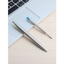 2+5/PCS  Ballpoint Pen Office Commercial Press Metal Ballpoint Pens gift Pen Core Solventborne Automatic Ball Pens For School