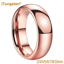 iTungsten Glänzender, schöner Ring, mehrbreit, für Herren und Damen, Wolfram-Ehering, trendiger Schmuck, gewölbt, poliert, bequeme Passform