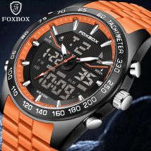 Neue FOXBOX Fashion Militäruhren für Herren, luxuriöse Original-Sport-Chronographenuhr ​ Wasserdichte Quarz-Armbanduhr als Geschenk