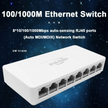 EWIND 100/1000 Mbit/s Ethernet-Switch 5/8 Ports Desktop-Gigabit-Netzwerk-Switch-Adapter Schneller RJ45-Port Ethernet-Switch Auto MDI/MDIX