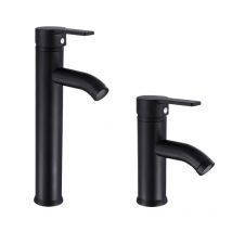 Black Basin Faucet Stainless Steel Paint Faucet Bathroom Single Handle Basin Faucets Blacked Single Hole Hot Cold Mixer Tap