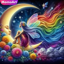 Momoart Diamant Malerei Verkauf Mädchen Porträt Voll Platz Runde Frau Diamant Mosaik Mond Landschaft Stickerei Wohnkultur