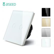 Bseed EU Standard 1/2/3Gang 1Way Touch Switches Home Light Switch Black White Golden With Crystal