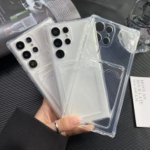 Kartenhalter Handyhülle für Samsung Galaxy S24 FE S23 Ultra S22 Plus S21 S20 FE A06 A05 A05s Silikon stoßfest klar Funda Cover