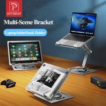 Oatsbasf Supporto per laptop girevole in alluminio a 360 gradi Regolazione dell'angolo di altezza Supporto da tavolo per tablet Staffa per libro di lettura multifunzionale