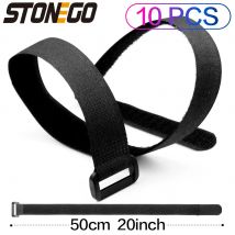Das wieder verwendbare 50-cm-Kabelbinderungsset von stone ego enthält verstellbare Mehrzweck-Nylon binder mit Klett verschluss