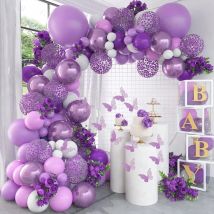 Palloncini farfalla viola Kit arco ghirlanda palloncino in lattice decorazioni per feste di