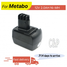 C&P Per Metabo 12V Batteria Spille 2.0AH Ni-MH Sostituire la batteria originale 6.02151.50 D-72622 6.25473 6.25474 6.02153.51 6.02151.50