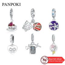 Echte 925 Sterling Silber Liebe Kaffee Charm Bead Passt Original Feine Armband Halskette Frauen Anhänger Diy Edlen Schmuck Heißer