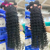 12A Peruviano Onda Profonda Fasci di Capelli Umani 1/3/4 PCS 100% Capelli Umani Cucire In Tesse Fasci di Tessuto Dei Capelli Ondulati di Remy