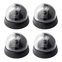 Fuers 4 Stück kreative schwarze Kunststoffkuppel CCTV Dummy Kamera blinkende LED gefälschte Kamera Überwachung Sicherheitssystem