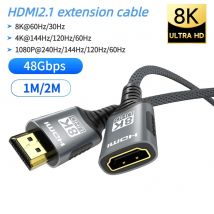 Cavo di prolunga HDMI 2.1 8K@60Hz ad altissima velocità 48Gbps, supporta HDR dinamico 4K@120Hz, compatibile con Roku TV/PS5/HDTV/Blu-ray