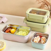WORTHBUY Picknick tragbare Lunchbox mit großer Kapazität und Einzel-/Doppel fächern auslaufs icherer Lebensmittel behälter aus Edelstahl 304