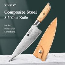 Xinzuo 8.5 ''Kochmesser 3-lagiger Verbunds tahl 10 cr15mov Stahl kern scharfes Kochen Gemüses chneid werkzeuge hand gefertigte Box