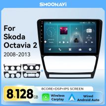 Wireless Carplay 128GB AI Voice Android 12 autoradio multimediale per SKODA Octavia 2 2008-2013 A5 navigazione GPS 4G Wifi IPS DSP